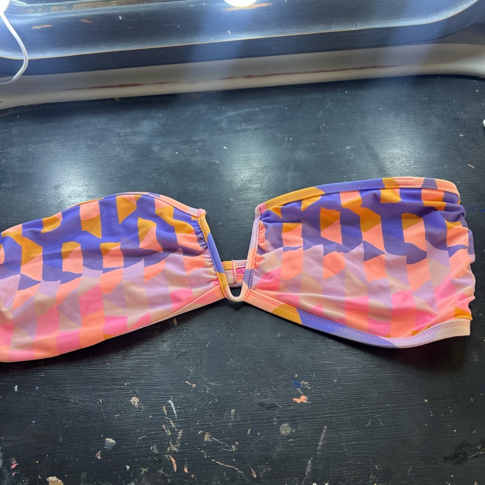 Aerie Pink and Orange Bandeau Bikini